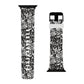 Urban Graffiti Trendy Apple Watch Band with Urban Design - Black and White Graffiti Style