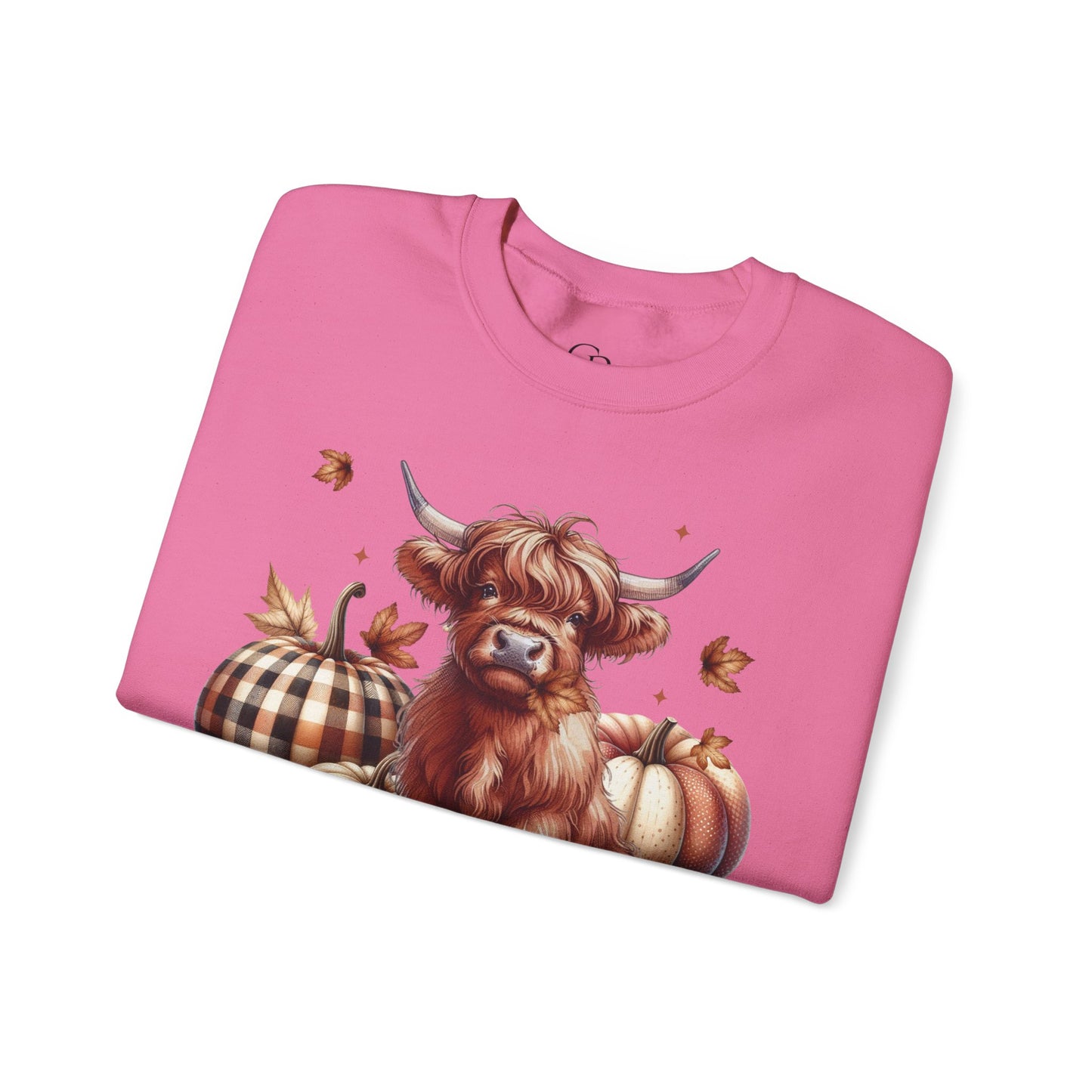 Autumn Highland Cow Charm Unisex Heavy Blend™ Crewneck Sweatshirt