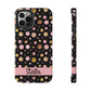Personalized Gold & Pink Confetti Tough Phone Case — Glitter Dot Protective Phone Cover