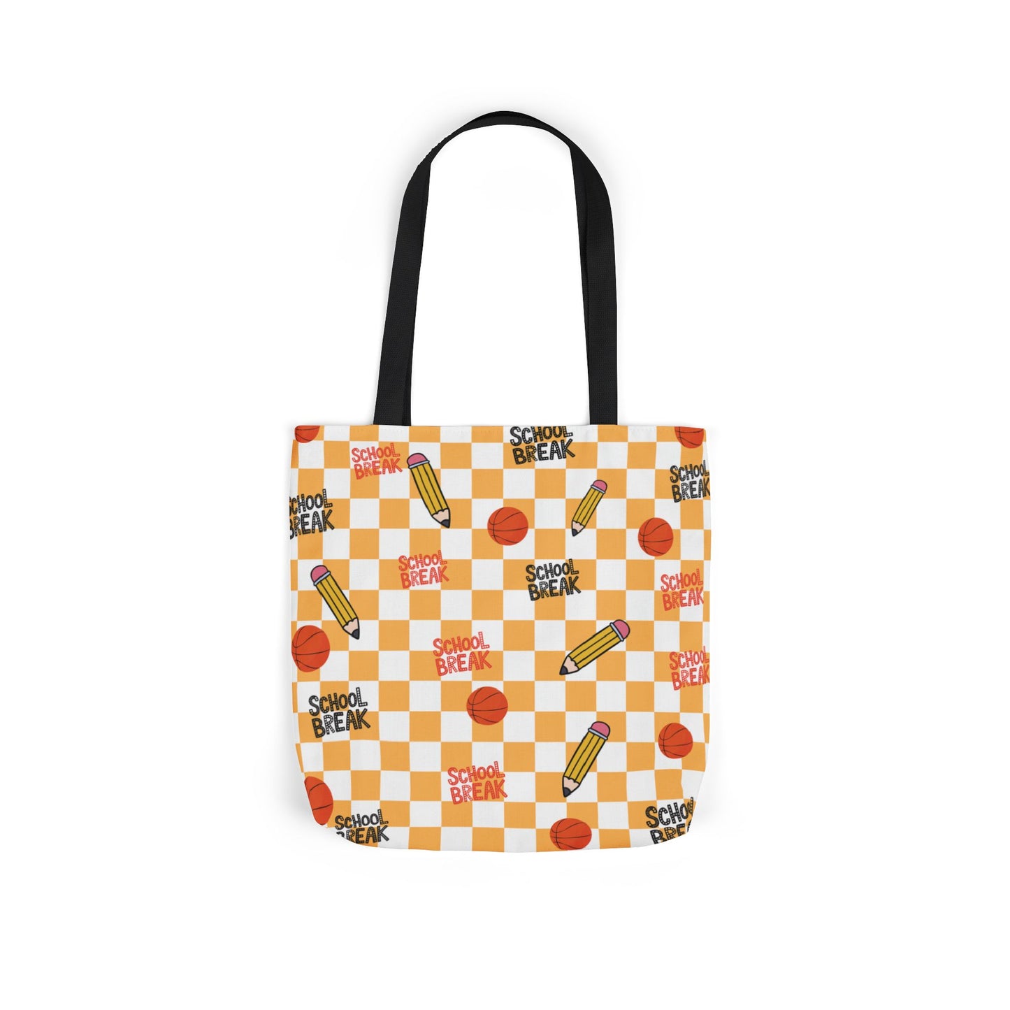 Personalized Orange Schoolyard Chic Composition Book Inspired Canvas Tote Bag with Colorful Straps, Cute School Bag, Eco-Friendly Tote, Back to School Shopping Bag, Teacher Gift Idea