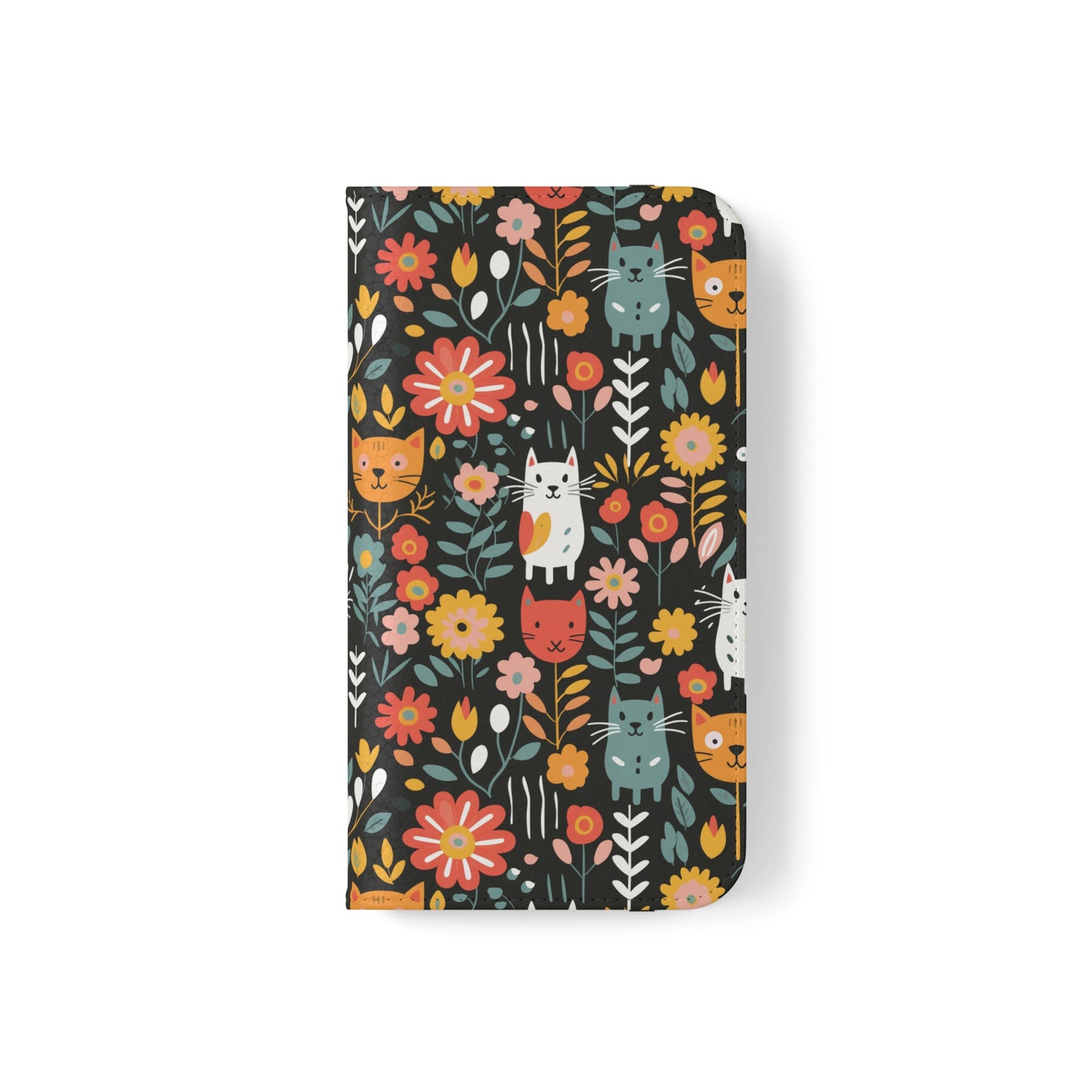 Whimsical Feline Garden iPhone and Samsung Flip Cases