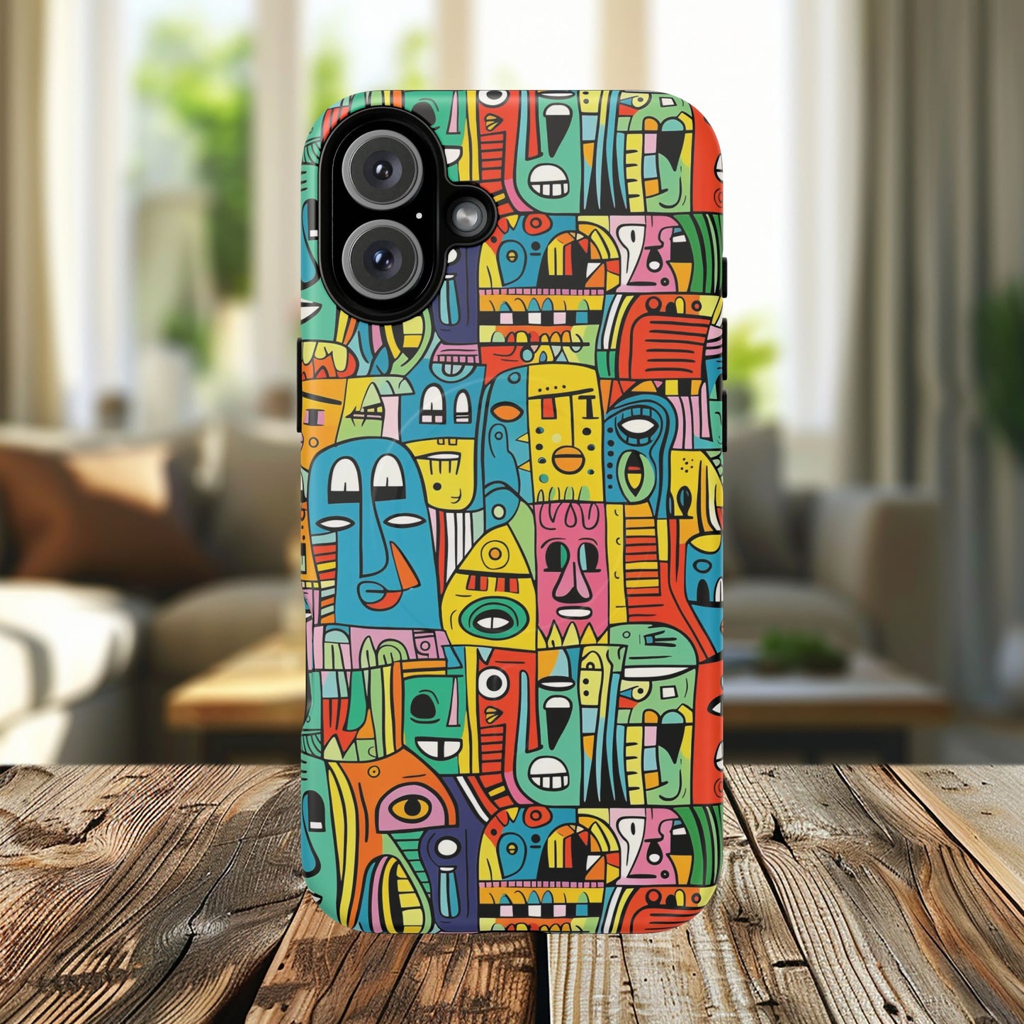 Vibrant Art Magnetic Phone Case, Colorful Protector, Unique iPhone Case, Gift for Artists, Trendy Tech Accessory