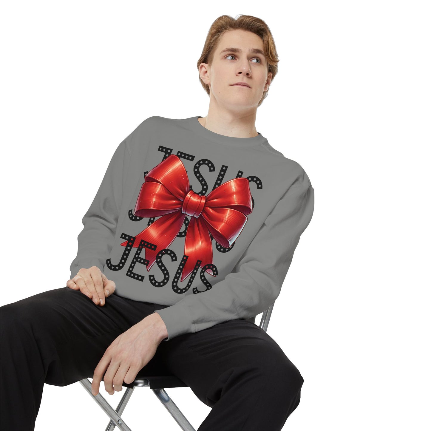 JESUS Charm Unisex Garment-Dyed Sweatshirt