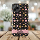 Personalized Gold & Pink Confetti Tough Phone Case — Glitter Dot Protective Phone Cover