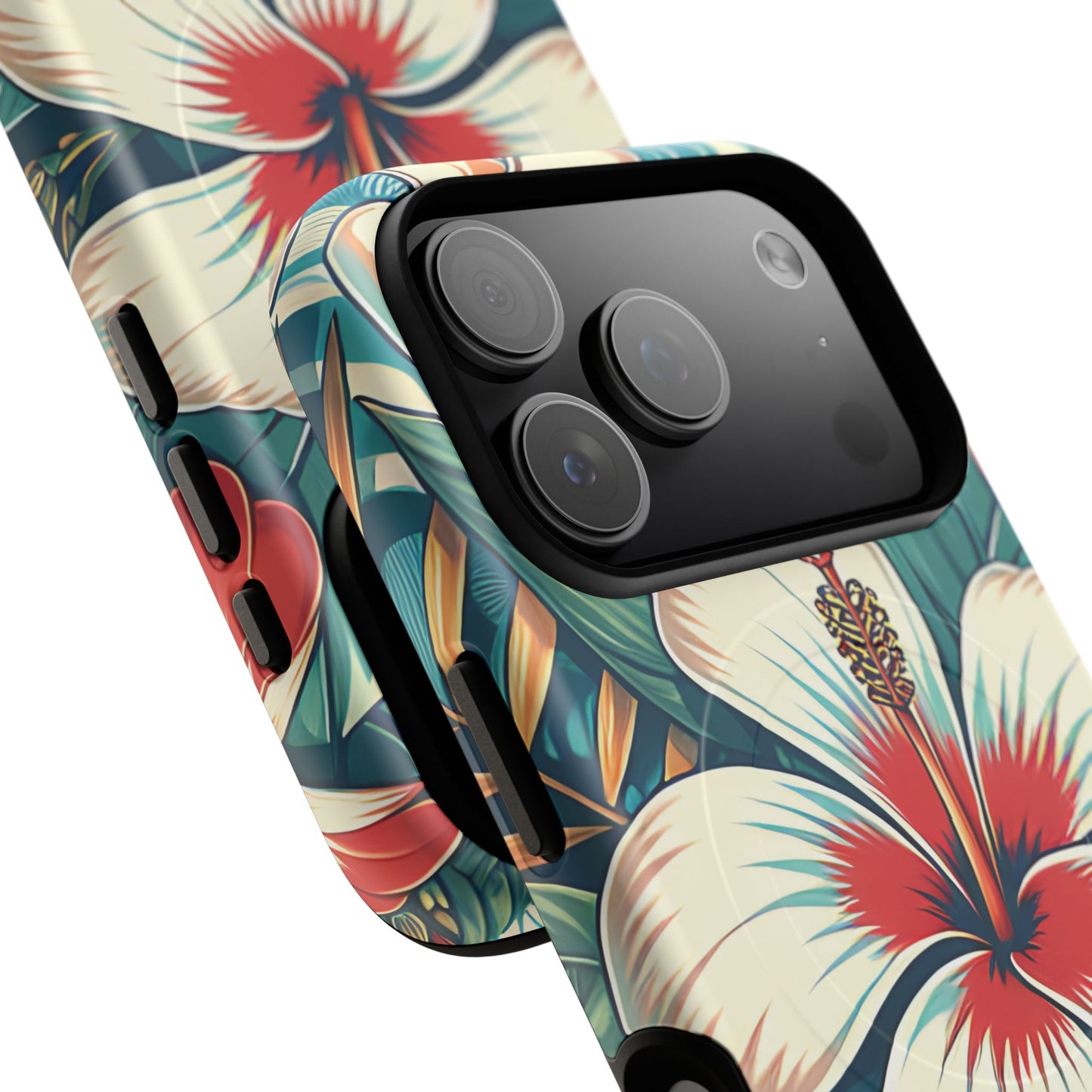 Tropical Hibiscus MagSafe® iPhone® Tough Case - Stylish Phone Protection Gift for Nature Lovers, Vibrant, Summer Vibes.