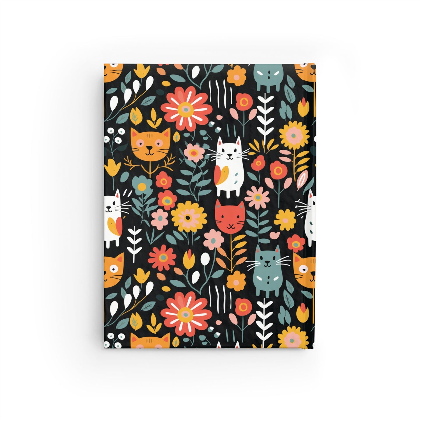 Whimsical Feline Garden Hardcover Journal - Blank