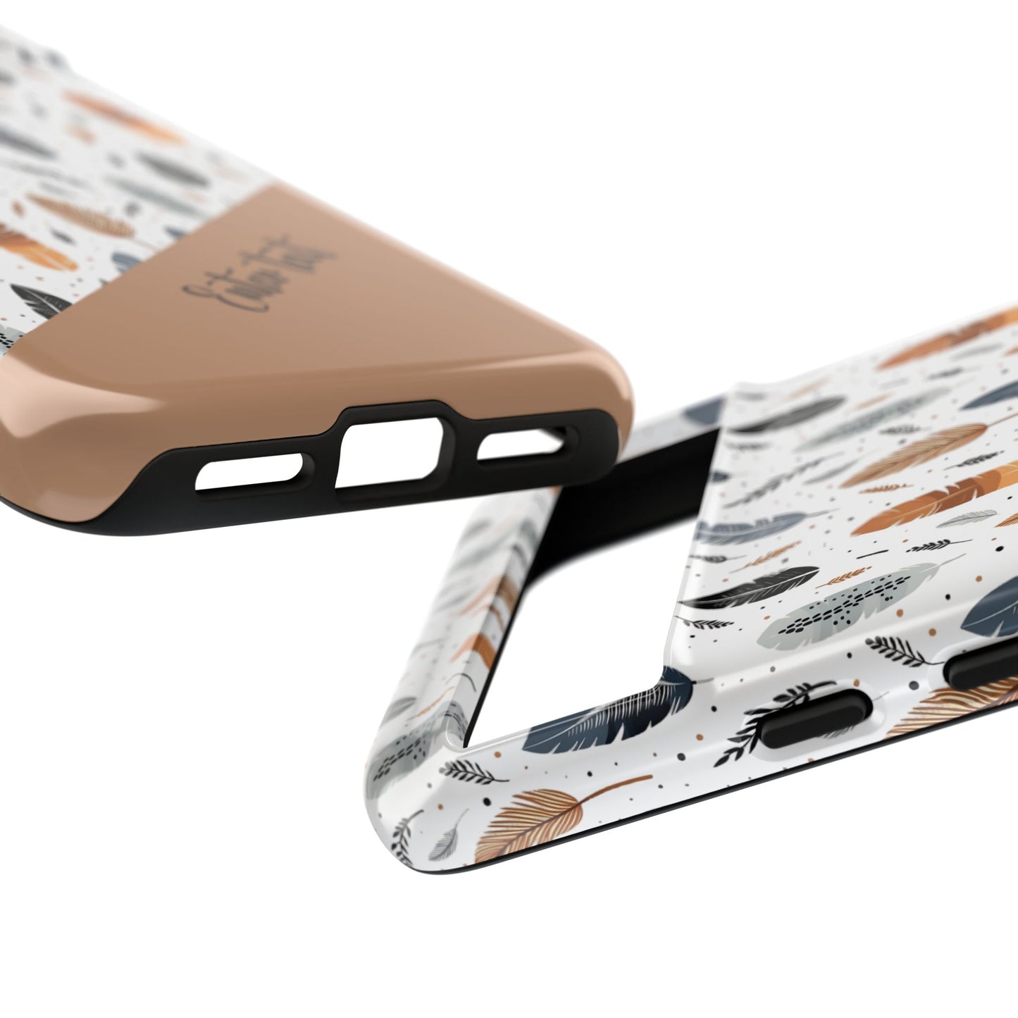 Personalized Whispering Feathers Tough Case — Dark Feather Protective Phone Case for Samsung & Google