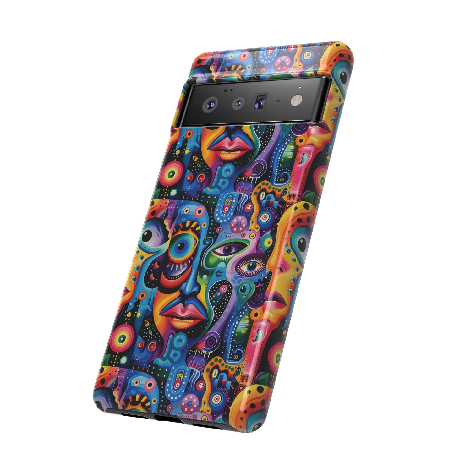 Psychedelic Visions Vibrant Samsung, iPhone and Google Pixel Phone Cases - Colorful Artistic Design