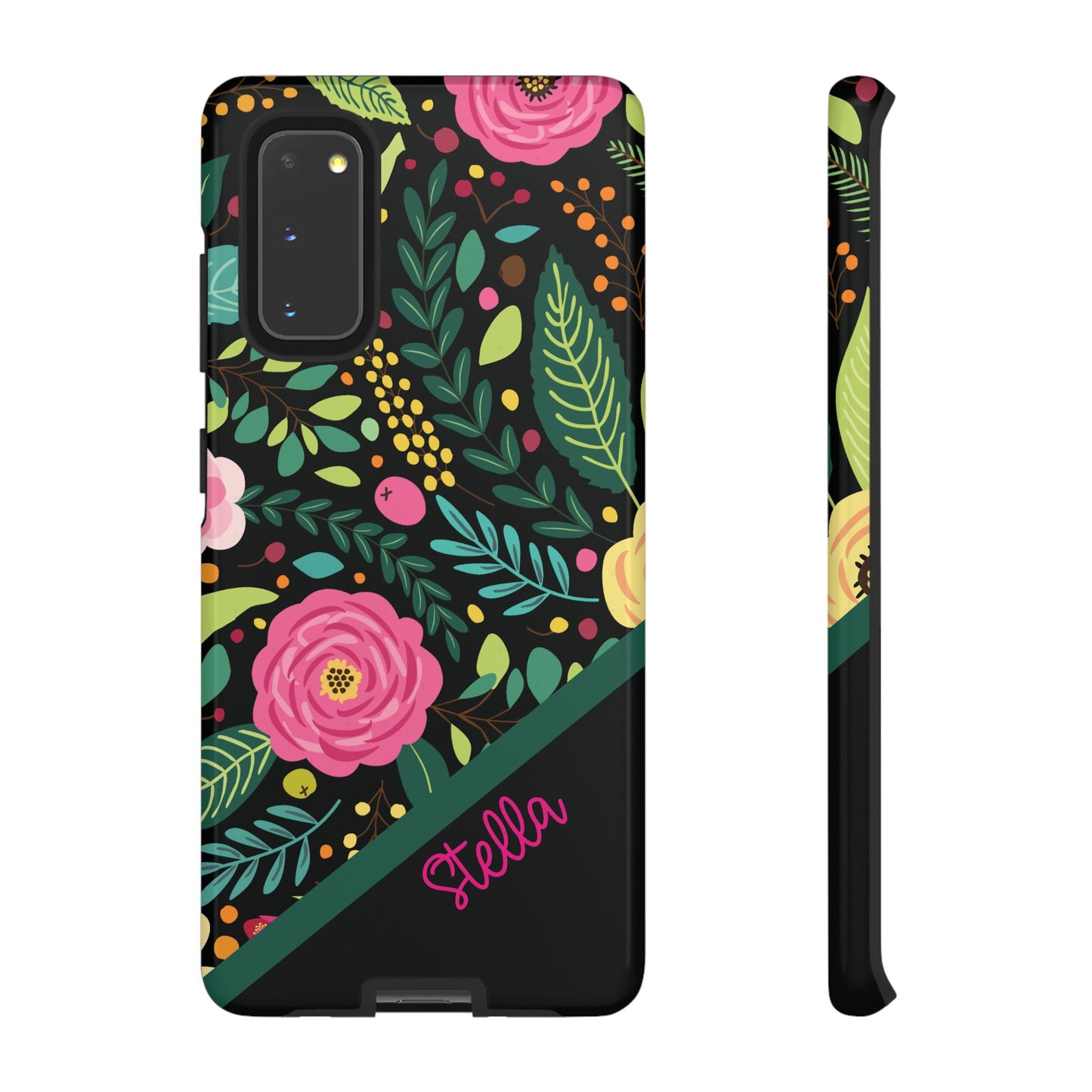 Personalized Floral Fantasy Samsung and Google Pixal Phone Case – Personalized Tough Cases with Colorful Garden Design