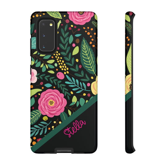 Personalized Floral Fantasy Samsung and Google Pixal Phone Case – Personalized Tough Cases with Colorful Garden Design