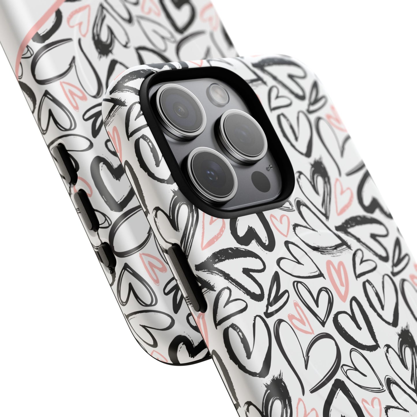 Heart Scribbles Tough Magnetic MagSafe®Case - Cute, Stylish, Gifts for Her, Love, Valentine's Day,  iPhone® 13, 14, 15, 16, 17, Pro, Pro Max, Plus Cases.