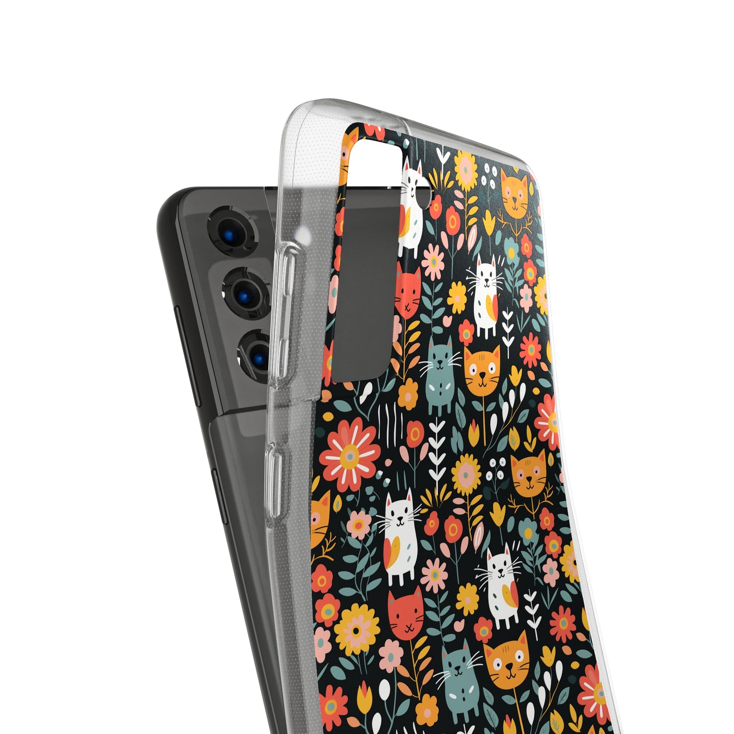 Whimsical Feline Garden Soft iPhone, Google and Samsung Cases