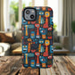 Urban Totem Vibe Tough iPhone Magnetic Case, Colorful Bohemian Art, Unique Gift for Him/Her, Holiday Accessory, iPhone Protection, MagSafe iPhone Case.