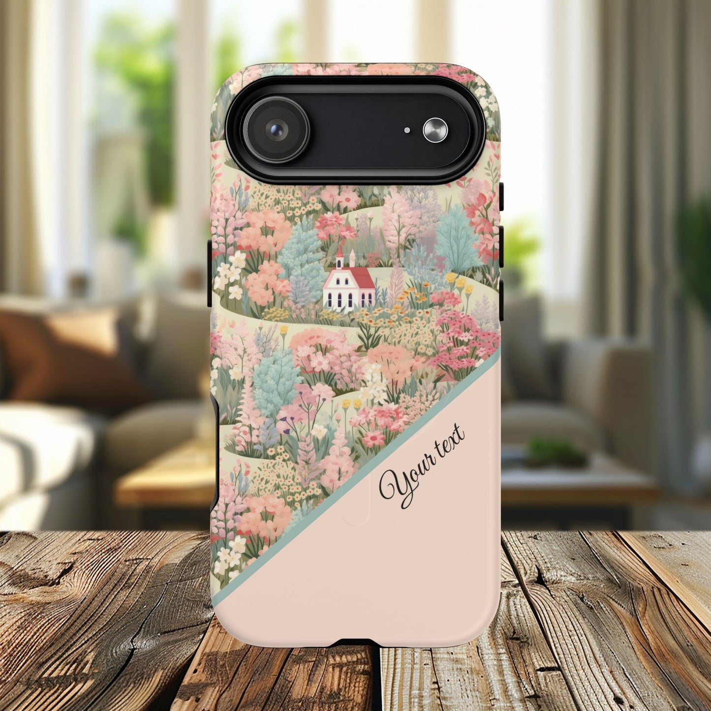 Blush Bloom Village Tough Magnetic MagSafe®Case, Durable Protection, Unique Gift for Nature Lovers,  iPhone® 13, 14, 15, 16, 17, Pro, Pro Max, Plus Cases.