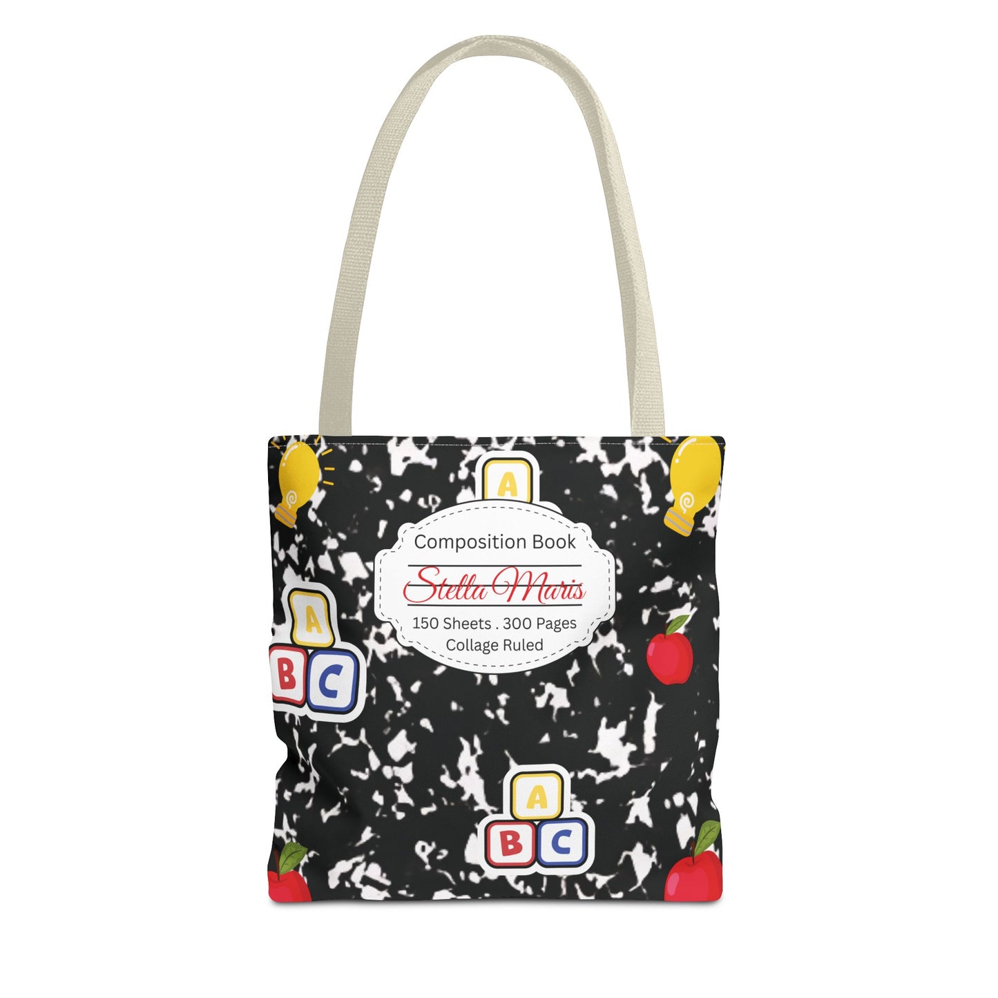 Personalized Composition Book InspiredTote Bag, Back to School Tote, Teacher Gift, Kids Bag, Custom Name Bag, Educational Accessories, Back to School Tote Bag.