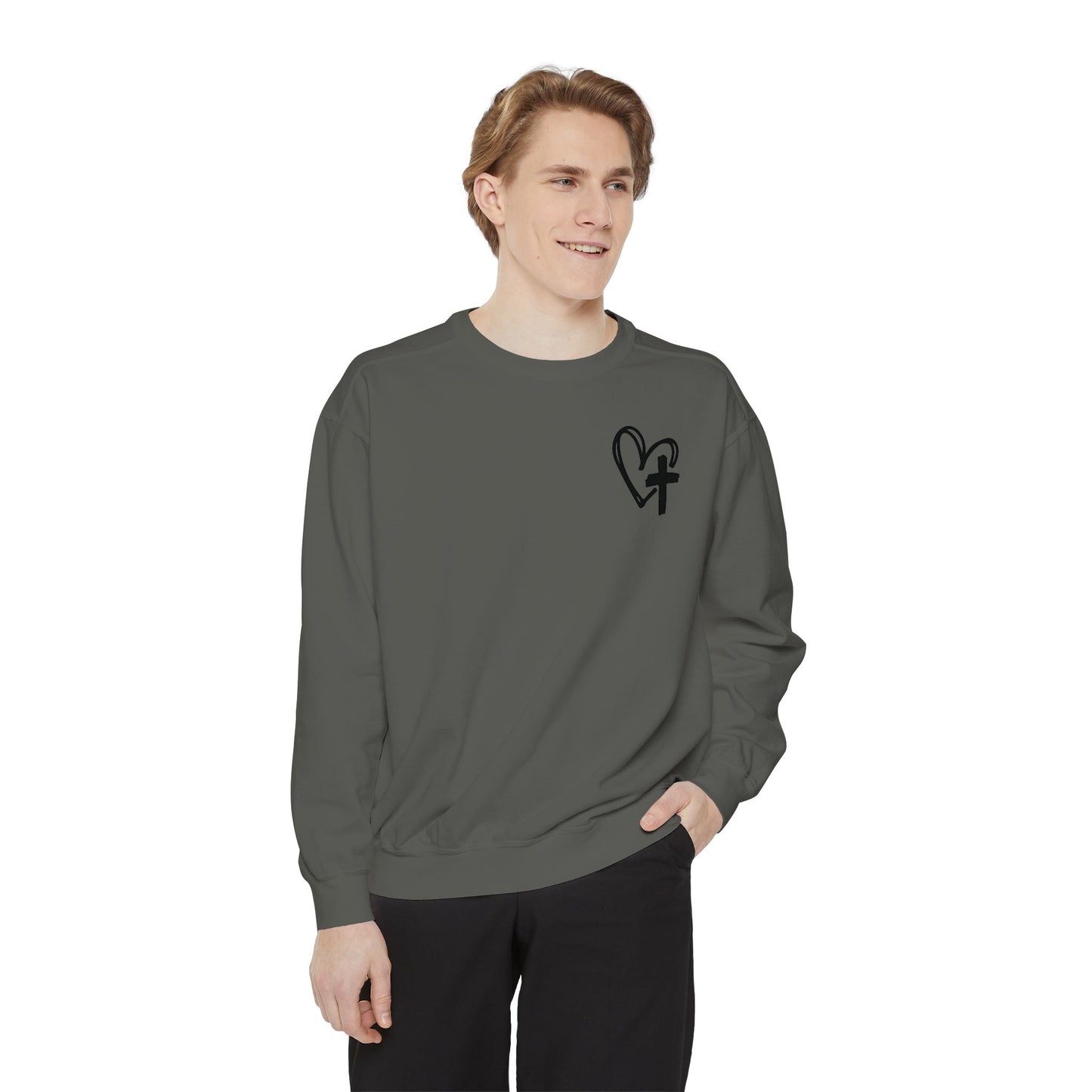 Faith and Floral Cross Unisex Garment-Dyed Sweatshirt