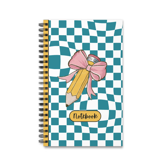 Teal Checkered Charm Spiral Journal (EU)- (PY)