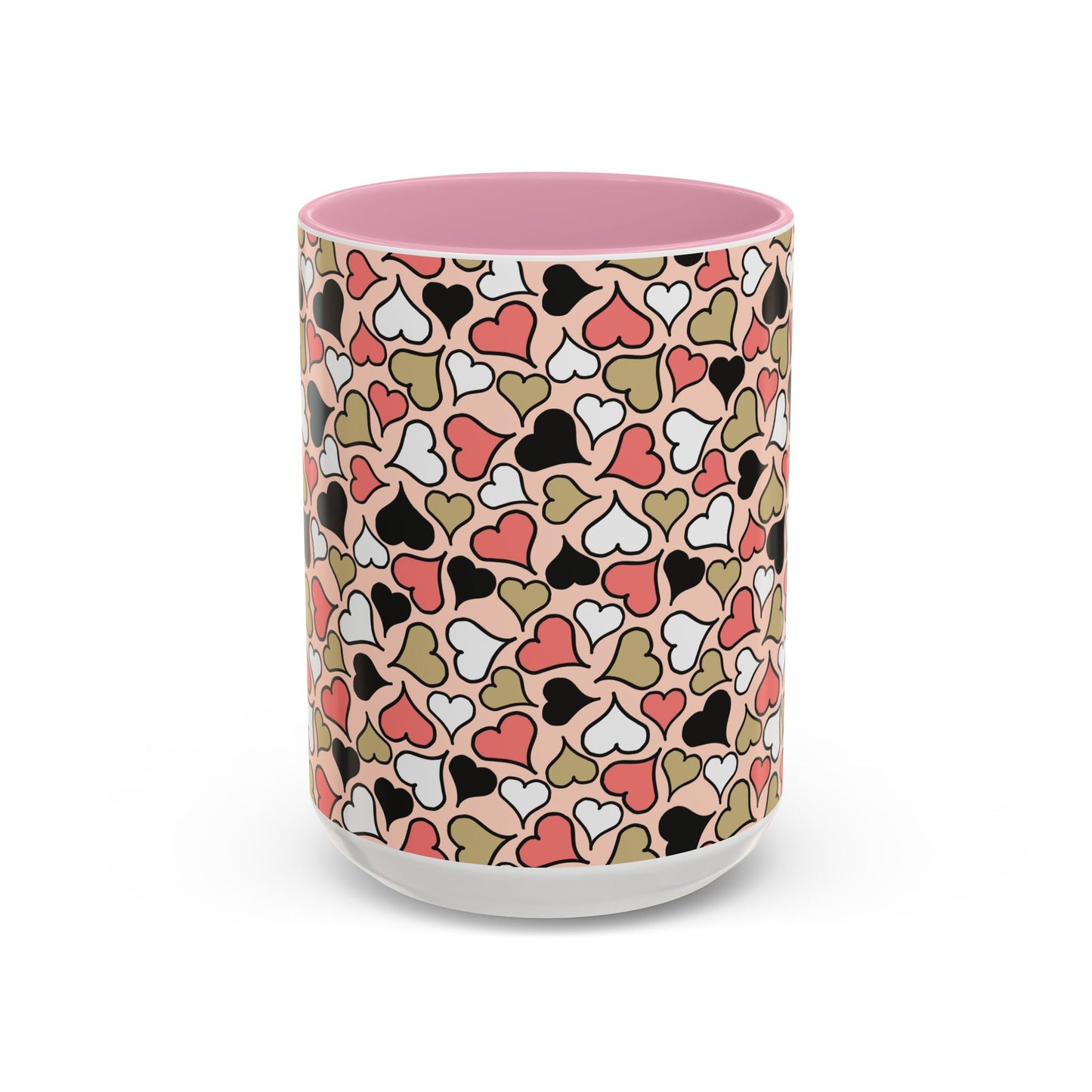 Heart Patterned Coffee Mug - Colorful Love Design, Perfect for Gifts & Celebrations