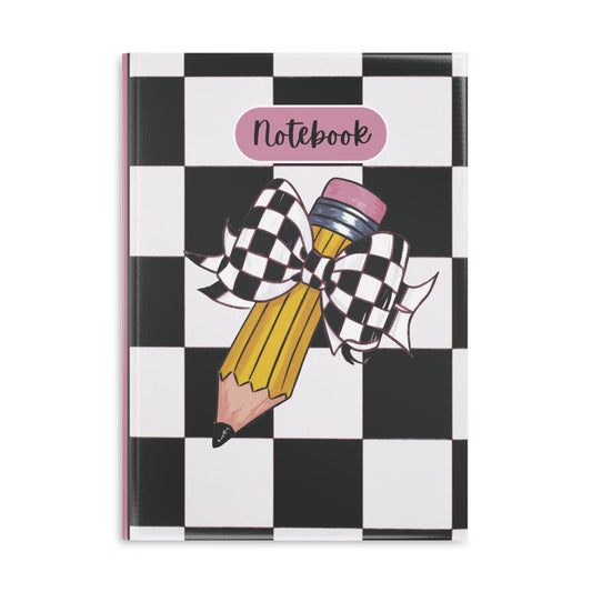 Black Checkered Charm Hardcover Notebook with Puffy Covers (PY)