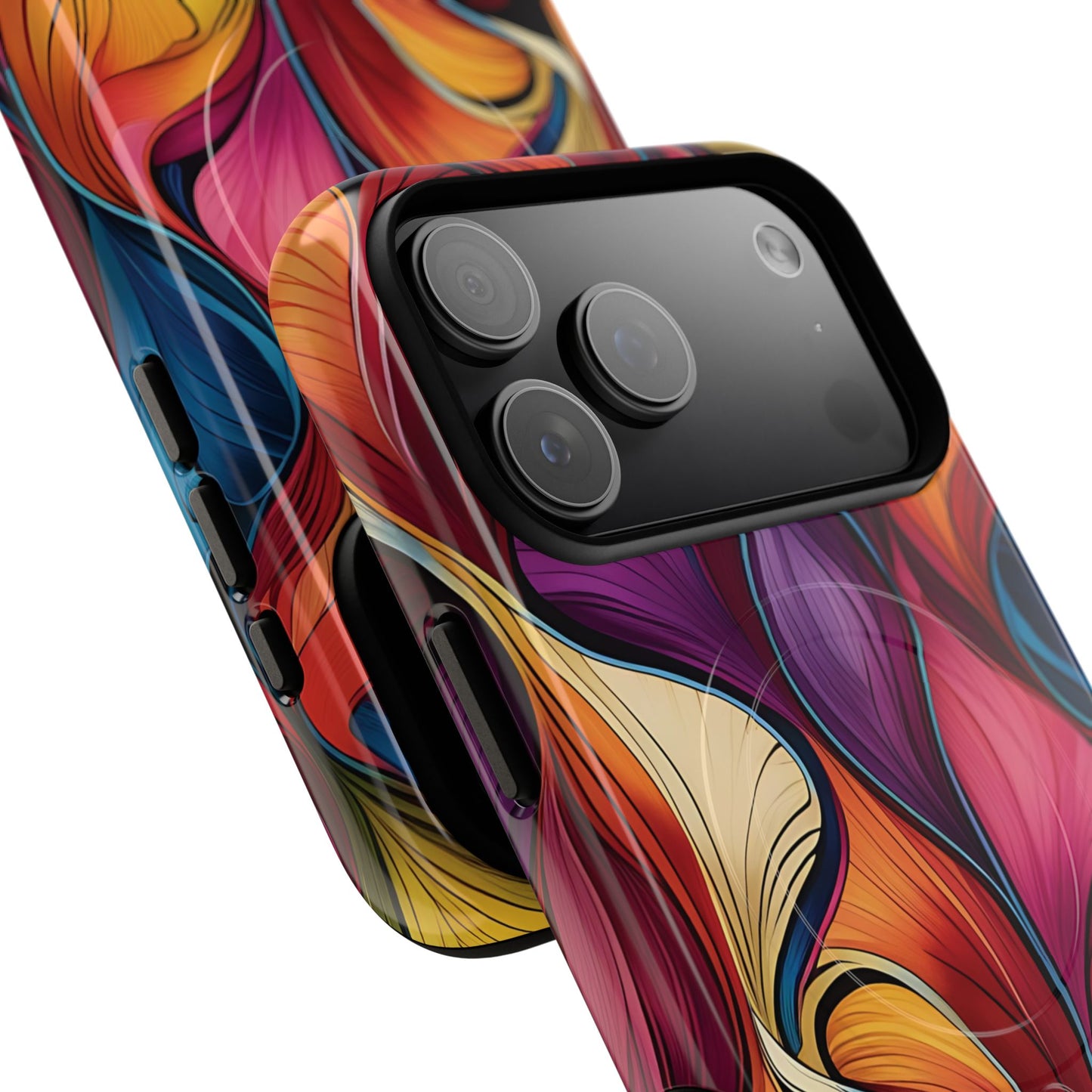 Vibrant Leaf Wave Tough Magnetic Phone Case, Vibrant Smartphone Cover, Unique Protective Case for Gifts, Phone Accessories, Trendy Design