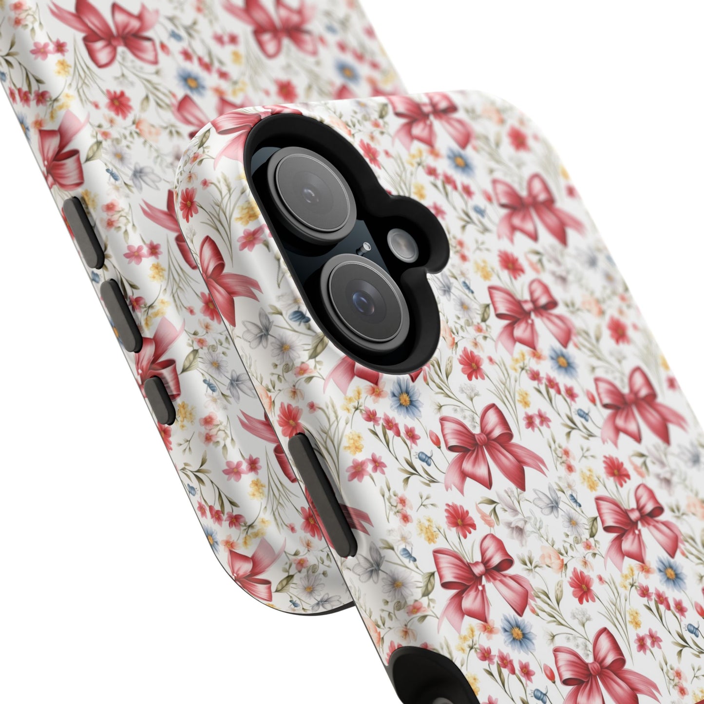 Personalized Rosette Coquette Floral Bow iPhone and Samsung Impact-Resistant Case — Custom Name Case