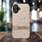 Personalized Zebra Animal Print Cover, Tough Magnetic MagSafe® iPhone® 13, 14, 15, 16, 17, Pro, Pro Max, Plus Cases (Custom Name).