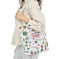 Personalized Classroom Couture Composition Book Inspired Canvas Tote Bag with Colorful Straps, Cute School Bag, Eco-Friendly Tote, Back to School Shopping Bag, Teacher Gift Idea