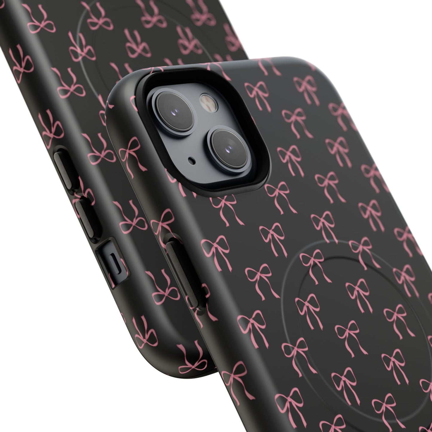 Coquette Chic Bow-Patterned Tough Magnetic iPhone Case, Stylish Gift for Her, Protective iPhone Cover, Trendy Accessory, iPhone Birthday Gift, Fashionable Tech
