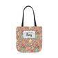 Personalized Brown Doodle Daydream Composition Book Inspired Canvas Tote Bag with Colorful Straps, Cute School Bag, Eco-Friendly Tote, Back to School Shopping Bag, Teacher Gift Idea