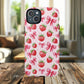 Strawberry Blush Coquette Magnetic Tough iPhone Cases - Funky Fruit Cases, Floral iPhone Cover, Trendy Gifts, iPhone Accessories, Strawberry Lover