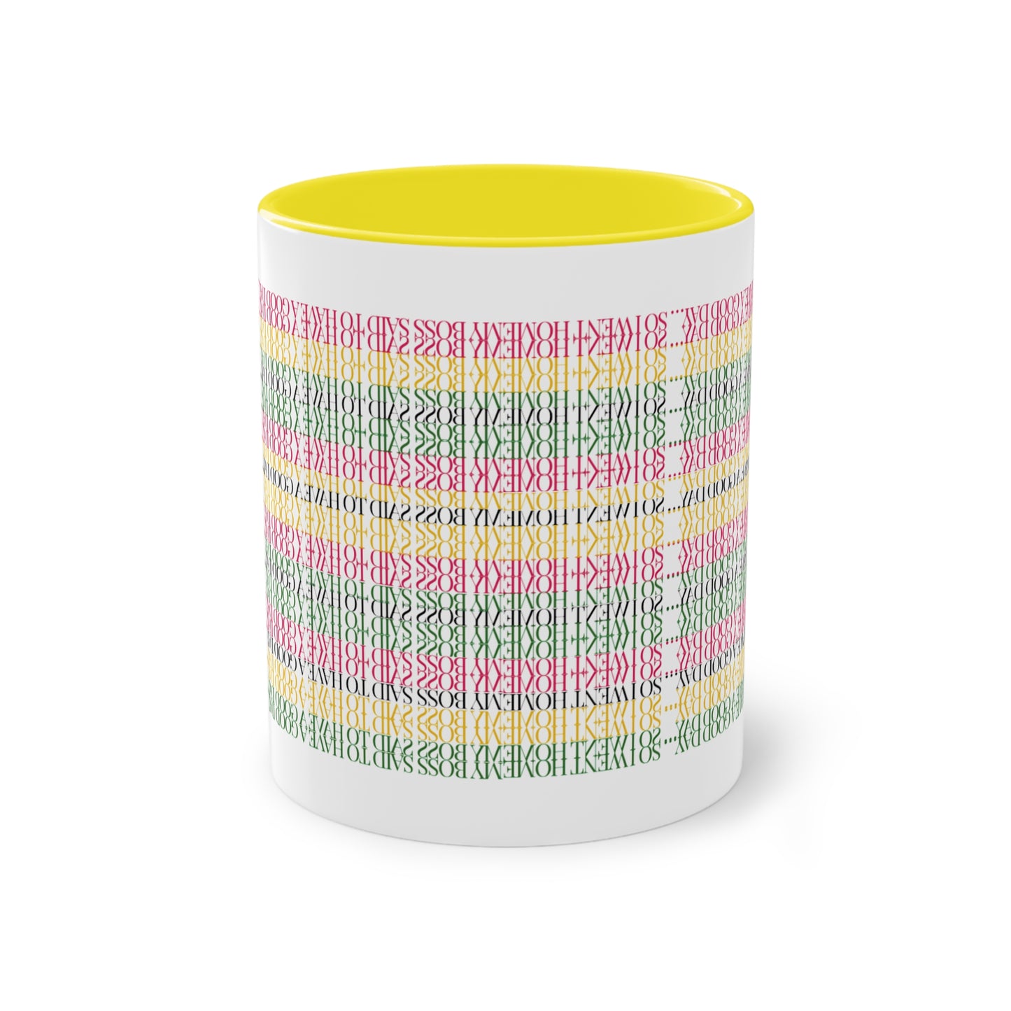 Two Tone Funny Hidden Message Mug - “My Boss said to have a good day… so I went home.”- Viral Optical Illusion Mug - Secret Sarcastic Work Message - Dishwasher Safe, Unique Gifts for Coffee Lovers, Home & Office Decor, Holiday Present.