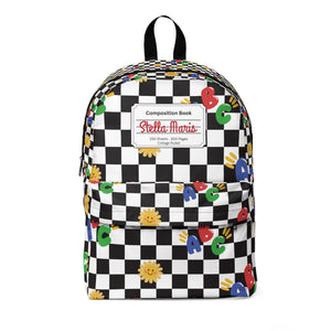 Personalized Schoolyard Chic Composition Book Inspired Colorful Kids' Backpack, School Bag, Fun Pattern Backpack, Cute Child's Rucksack, Composition Backpack, Unique School Supplies