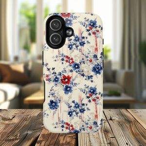 Americana Blossom Drift Tough Magnetic iPhone Case - Durable, Chic, Personalized for Floral Lovers, Gift for Her, Spring Style, iPhone Accessories