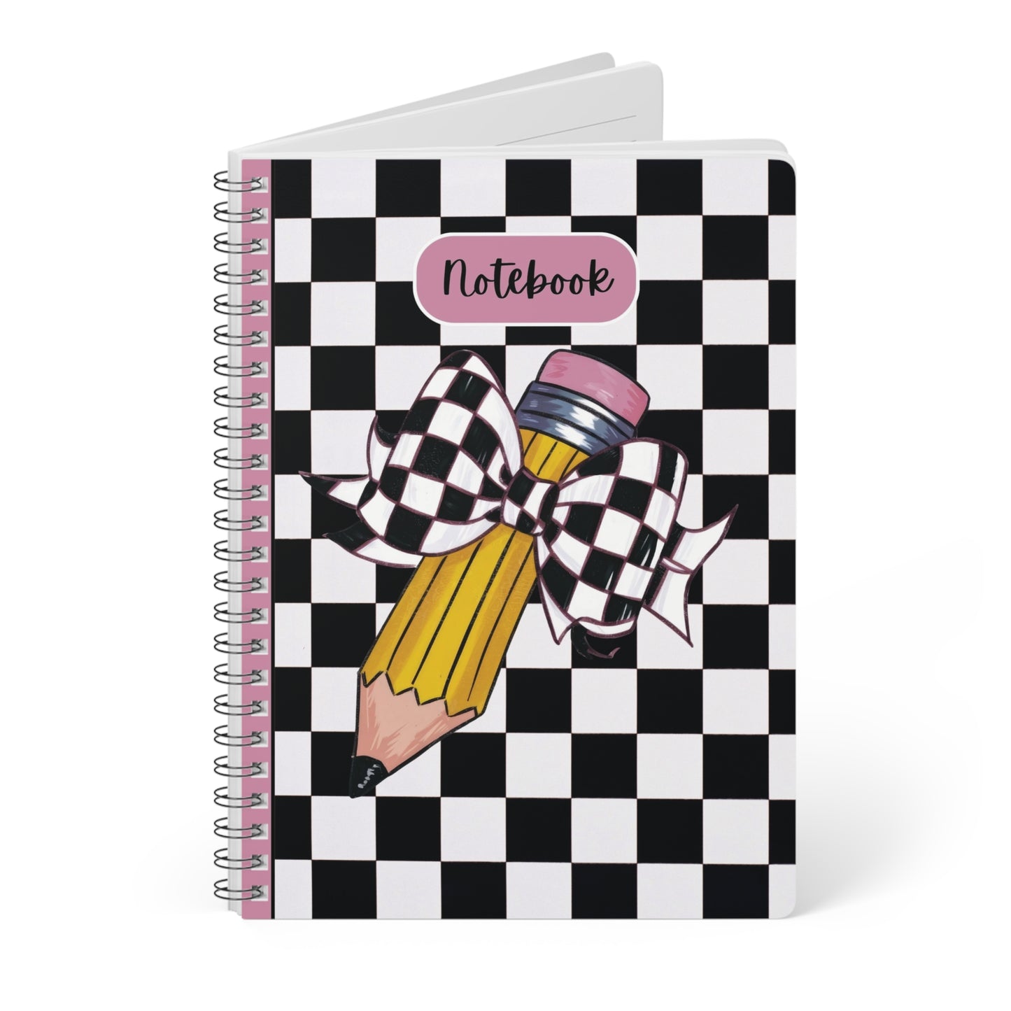 Black Checkered Charm Softcover Notebook, A5 (PY)