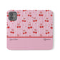 Personalized Cherry Blossom Dreams Flip iPhone and Samsung Cases — Wallet Folio with Name & Affirmation.