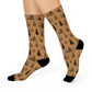 Winter Wonderland Brown Cushioned Crew Socks - Comfortable DTG Print One-Size Style