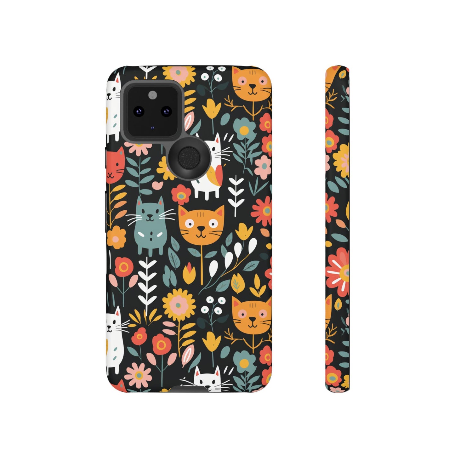 Whimsical Feline Garden iPhone, Samsung or Google Pixel Tough Cases