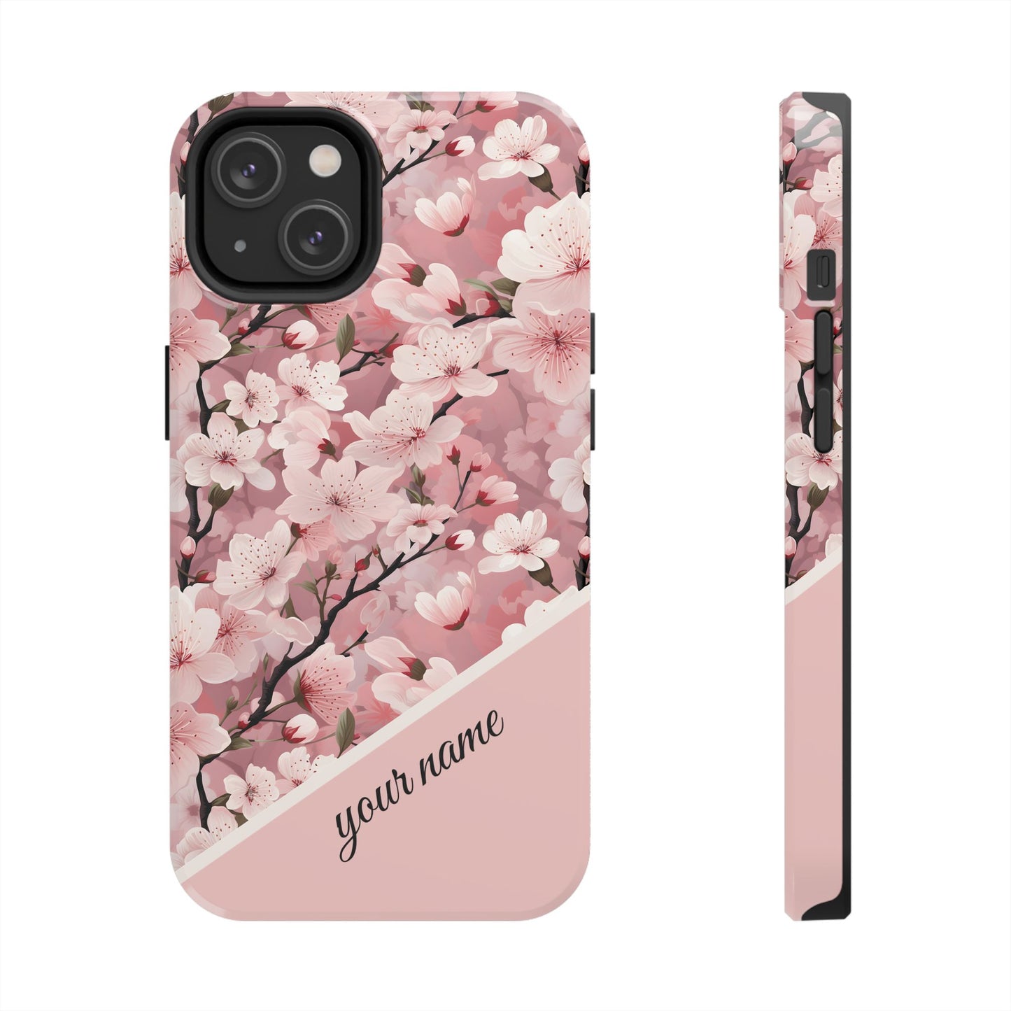 Personalized Cherry Blossom iPhone and Samsung Tough Phone Cases