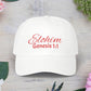 Classic Embroidery Dad Cap with 'ELOHIM, GENESIS 1:1' - Faith-Based Hat, Casual Wear, Gift for Dad, Christian Accessory, Summer Fashion