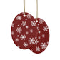 Red Snowflake Elegance Ceramic Ornaments (1pcs, 5pcs, 10pcs, 20pcs)