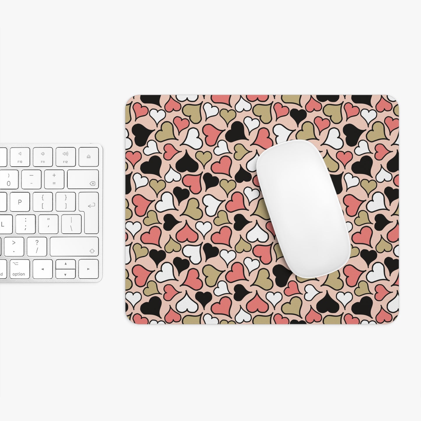 Hearts and Hearts Pattern Mouse Pad - Cute Office Accessory for Valentine’s Day
