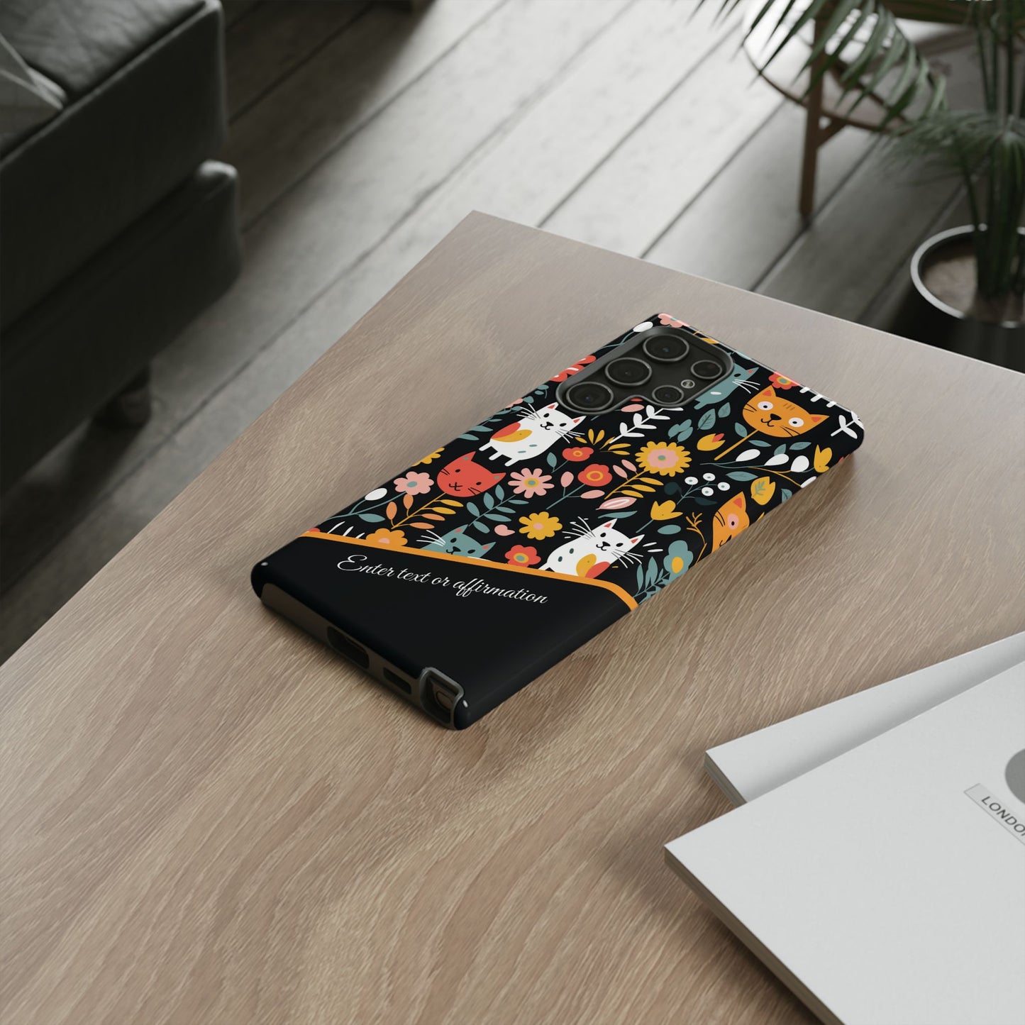 Personalized Whimsical Feline Garden Google and Samsung Tough Cases