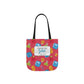 Personalized Kawaii Composition Book Inspired Canvas Tote Bag with Colorful Straps, Cute School Bag, Eco-Friendly Tote, Back to School Shopping Bag, Teacher Gift Idea