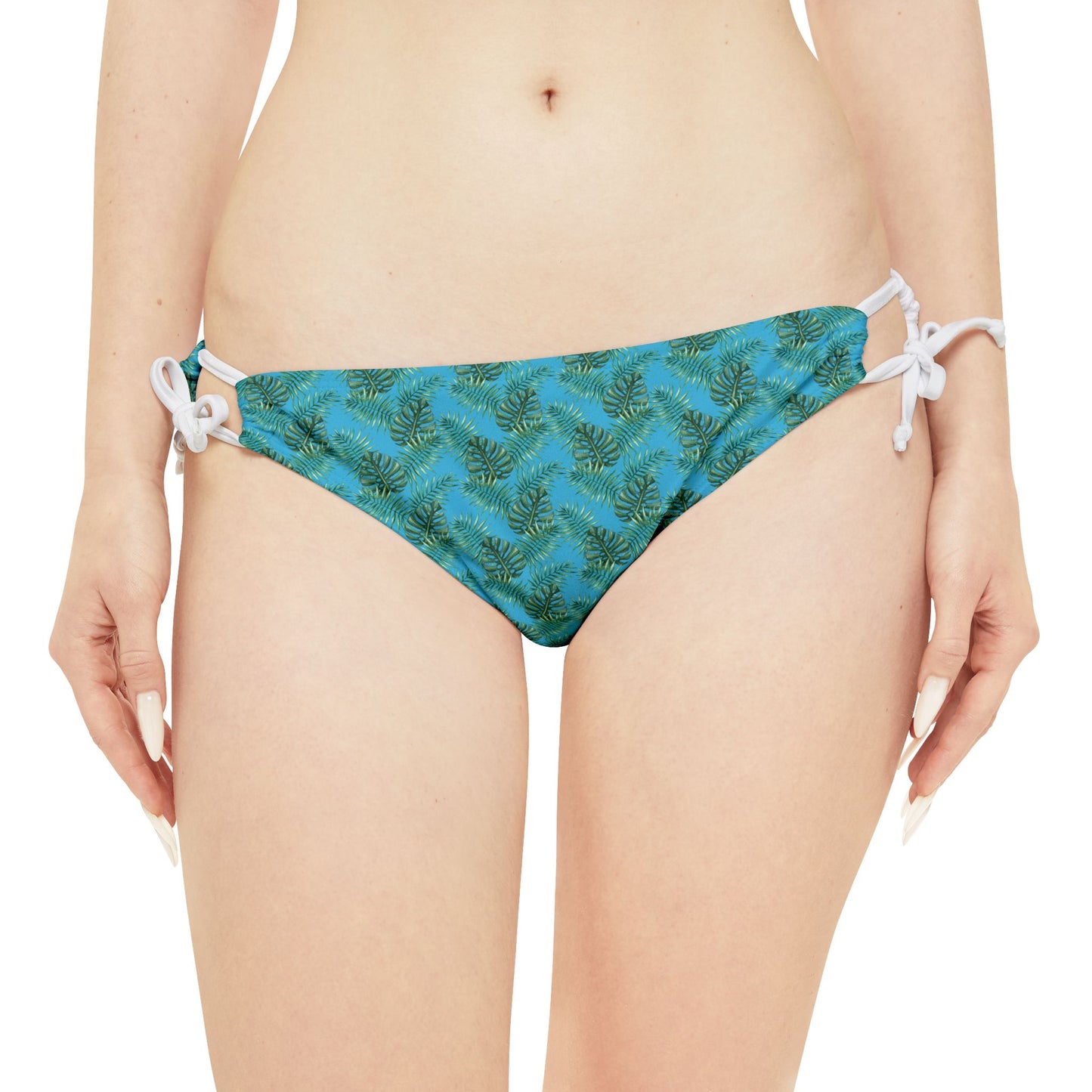 Turquoise Tropical Bliss Strappy Bikini Set (AOP)