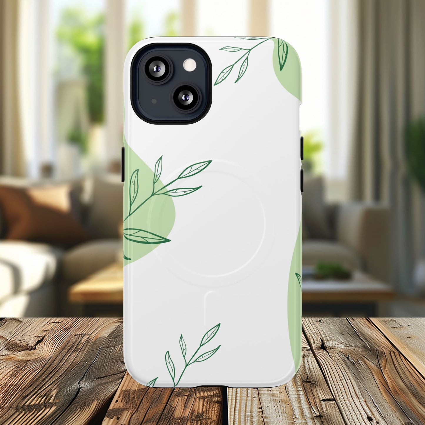 Stylish Tough iPhone Magnetic Cases with Leaf Design, iPhone Protection Cases, Greenery iPhone Covers, Eco-Friendly iPhone Accessories, Gift for Her.