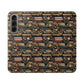 Book Stack Floral Flip iPhone and Samsung Phone Case — Vintage Library Wallet Cover.