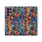 Psychedelic Visions Vibrant Art Flip iPhone and Samsung Phone Case - Colorful Faces Design for Phone Protection