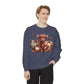 Autumn Highland Cow Charm Unisex Garment-Dyed Sweatshirt