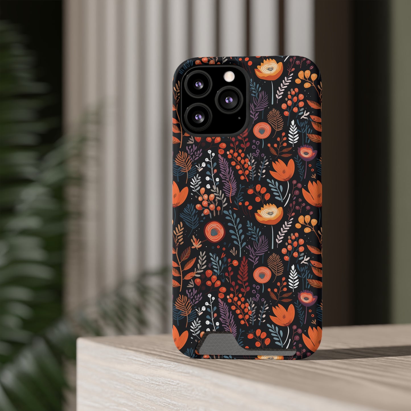 Autumn Bloom Samsung and iPhone Case With Card Holder