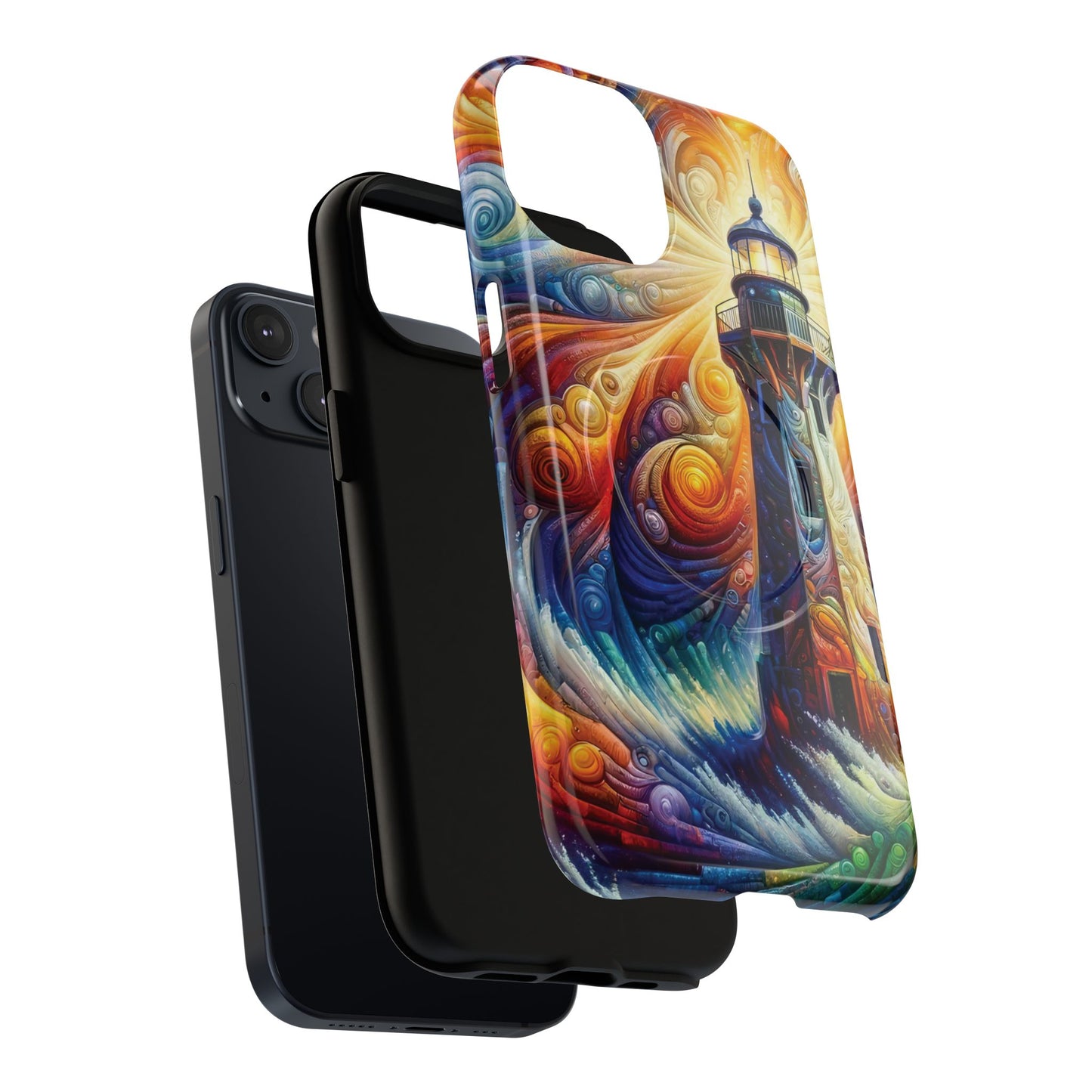 Vibrant Lighthouse Magnetic iPhone Case, Durable Protection for Everyday Adventure, Gift for Nature Lovers, Colorful iPhone Cover